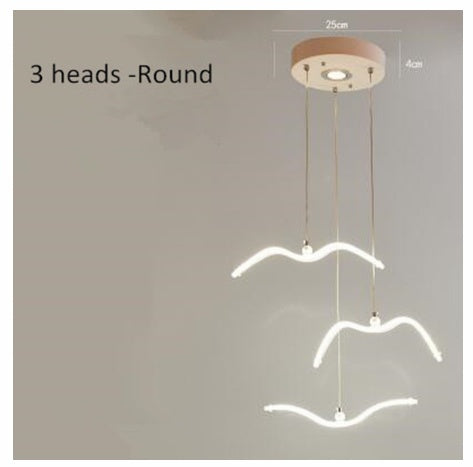 Dimmable modern LED chandelier with ABS hardware in minimalist style for dining room and living room
