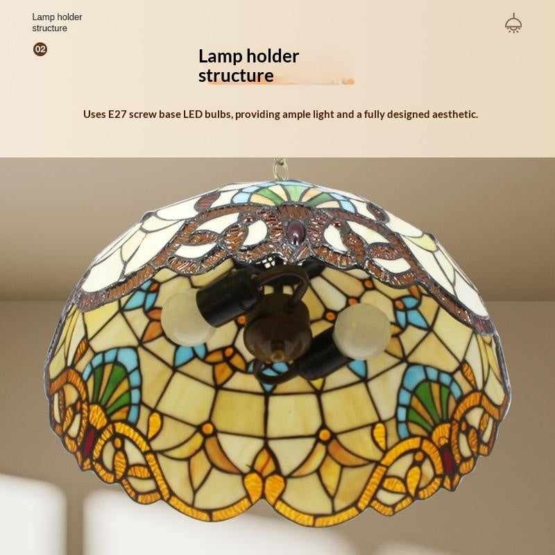 European-style beige iron pendant chandelier available in 30cm, 40cm, and 50cm diameters